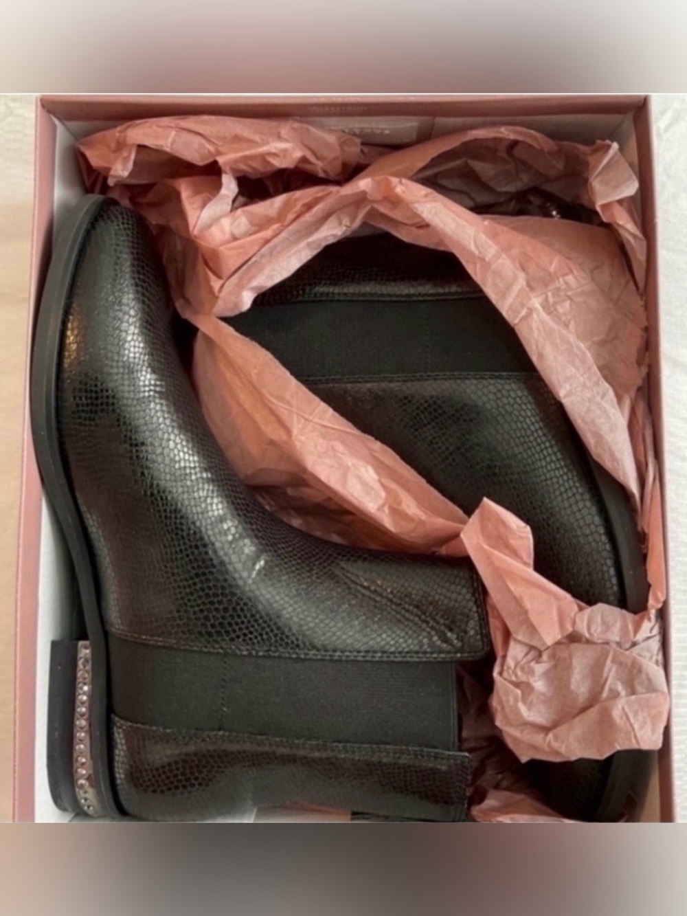 Franco Sarto Size 7.5 Black Leather Booties(NEW)